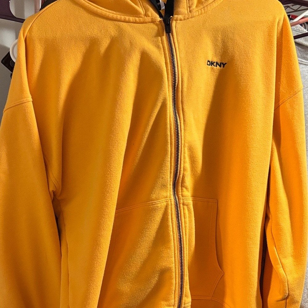 DKNY Vibrant Yellow Zip-Up Hoodie